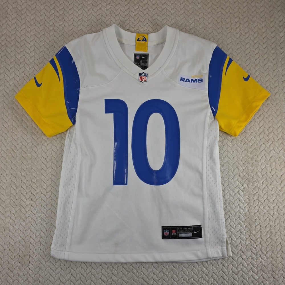 Nike NFL Los Angeles Rams Cooper Kupp 10 Jersey White Blue Yellow Small